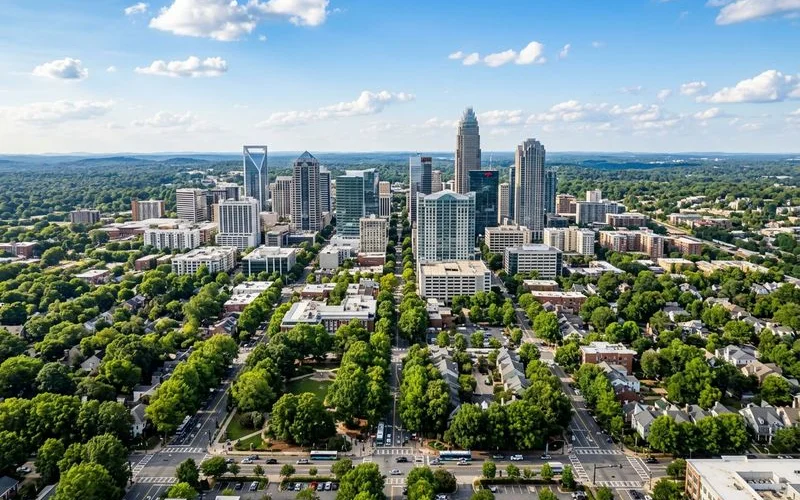 Professional I-9 agent arriving at North Carolina business office with verification forms and document reference materials